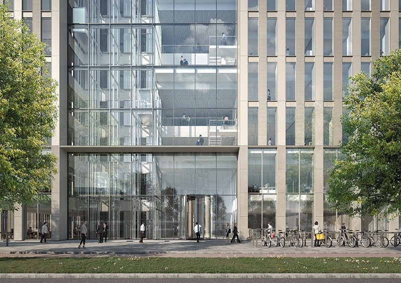 Entree van nieuwe VU-onderzoeksgebouw