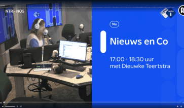 Screenshot van de uitzending van Radio 1 over de flatbrand in Hong Kong