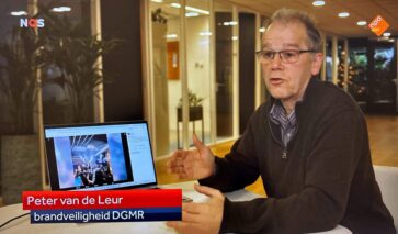 Screenshot van NOS Journaal, Peter van de Leur DGMR