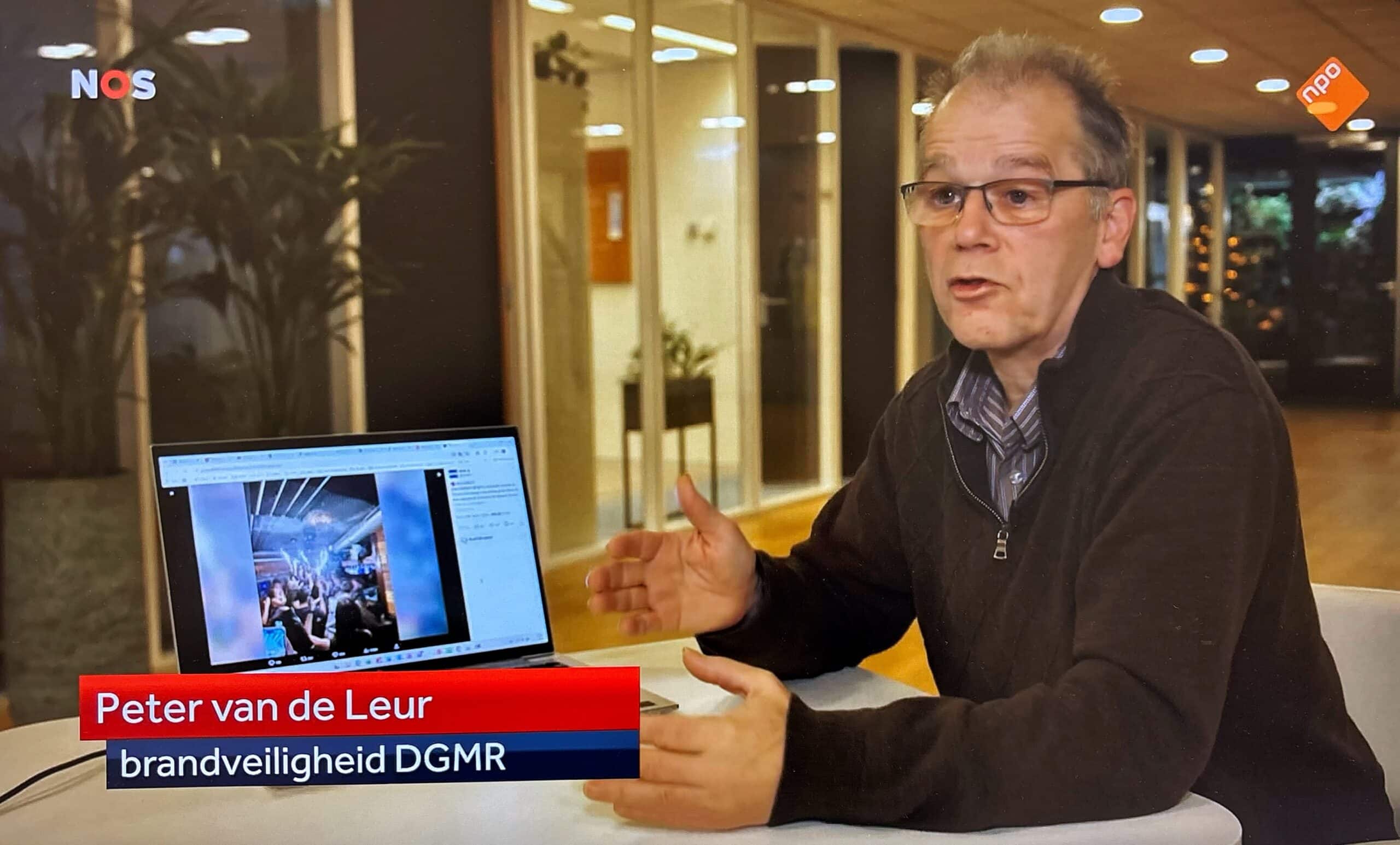 Screenshot van NOS Journaal, Peter van de Leur DGMR