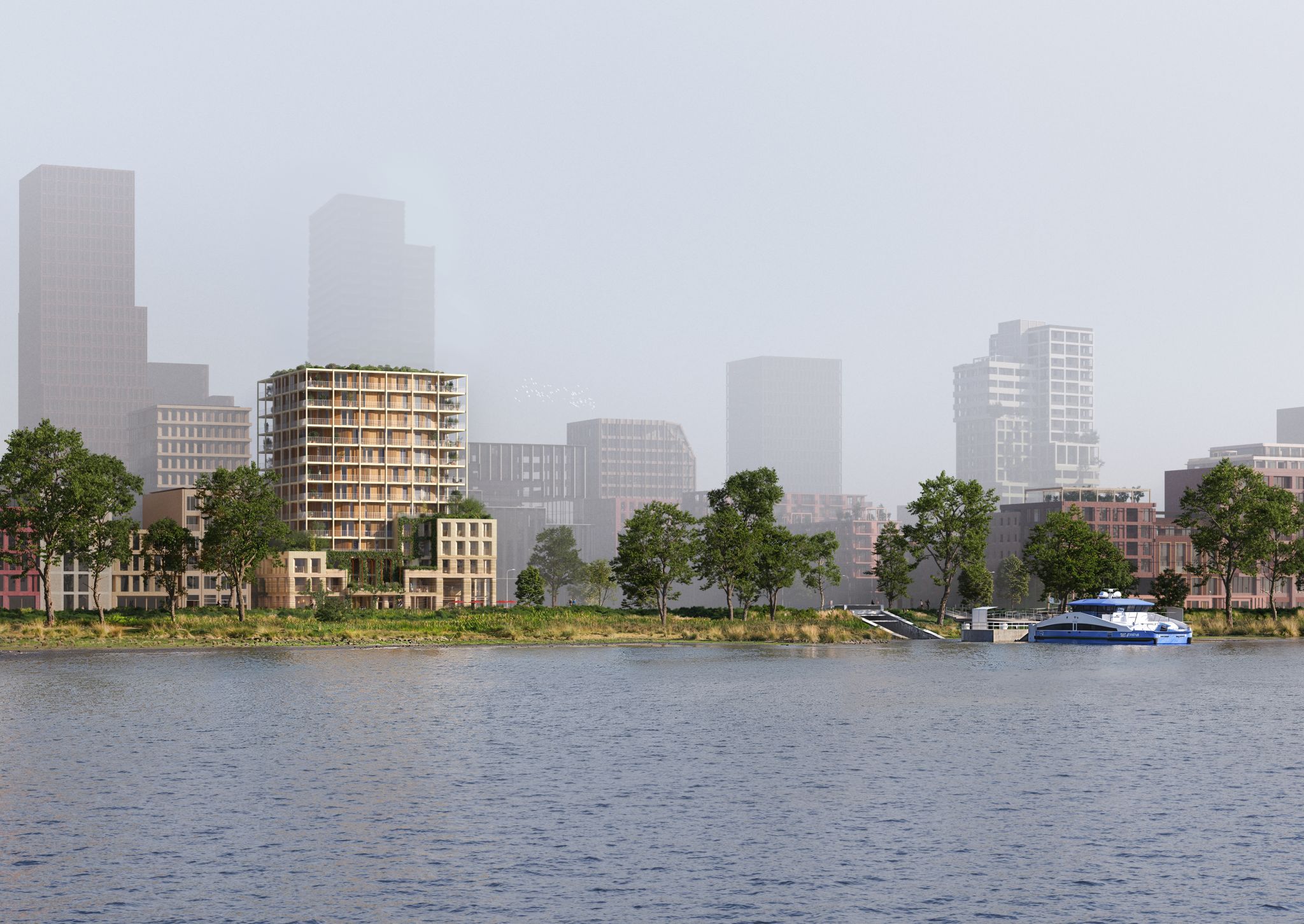 Gebouw Radius in de skyline van Sluisbuurt Amsterdam
